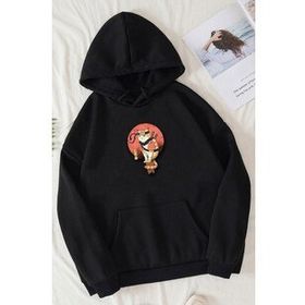 Tshirthane Unisex Shinobi Kedi Baskılı Sweatshirt