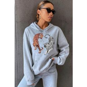 Tshirthane Unisex Tiger Baskılı Sweatshirt