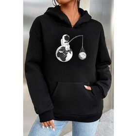 Tshirthane Unisex Uzay Temalı Baskılı Sweatshirt