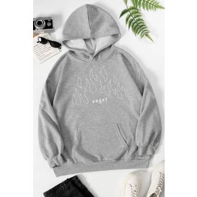 Tshirthane Unisex White Angel Fire Sweatshirt