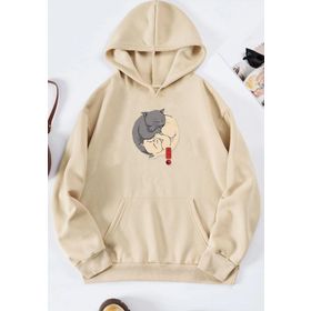 Tshirthane Unisex Yin Yang Cats Baskılı Sweatshirt