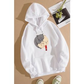 Tshirthane Unisex Yin Yang Cats Baskılı Sweatshirt