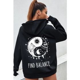 Tshirthane Unisex Yin & Yang Tasarım Sweatshirt