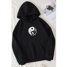 Tshirthane Unisex Ying-yang Baskılı Sweatshirt