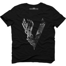 Tshirthane Vikings Ragnar Lothbrok Siyah Erkek T-shirt