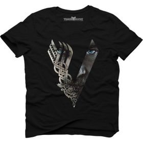 Tshirthane Vikings Ragnar Lothbrok Siyah Erkek T-shirt