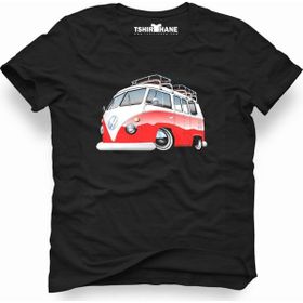 Tshirthane VW Volkswagen T1 Minibüs Siyah Erkek T-shirt
