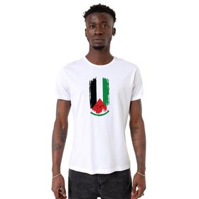 Tshirthane Watermelon Palestine Flag Beyaz Erkek Bisikletyaka T-shirt