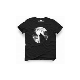 Tshirthane Wolf Moon Siyah Erkek Tshirt