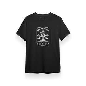 Tshirthane Yellowstone Dutton Ranch Framed Siyah Kısa Kol Erkek T-shirt