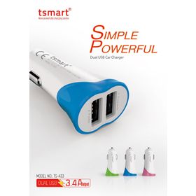 Tsmart Android Şarj Kablolu 3.4A Araç Şarj Seti