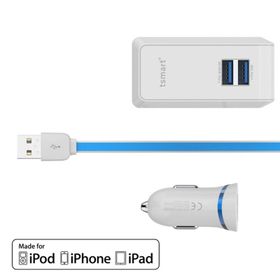 Tsmart Apple Lisans Şarj Kablolu 3 in1 Şarj Seti