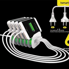 Tsmart Ergonomik Dizayn 6 USB Çıkışlı Şarj Cihazı