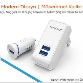 Tsmart iPhone Şarj Kablolu 3 in1 Şarj Seti