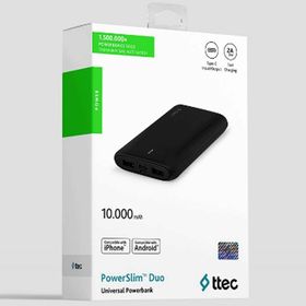 Ttec 2BB163S PowerSlim Duo Siyah 10.000mAh Taşınabilir Şarj Cihazı