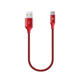 Ttec 2DK26K Kırmızı 30 cm Alumi Cable Type-C Şarj ve Data Kablosu