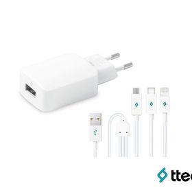 Ttec 2DK7521 Trio Type-C Beyaz Micro USB Şarj Kablosu