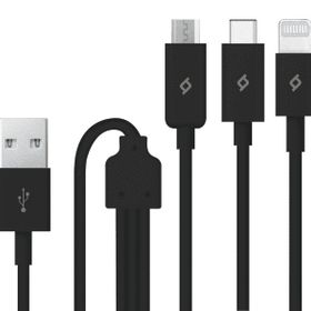 Ttec 2DK7521S Siyah Trio Type-C Lightning Micro USB 1.2 mt Şarj Kablosu