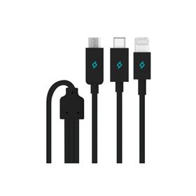 Ttec 2DK7521S Siyah Trio Type-C Lightning Micro USB 1.2 mt Şarj Kablosu