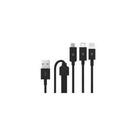 Ttec 2DK7521S Siyah Trio Type-C Lightning Micro USB 1.2 mt Şarj Kablosu