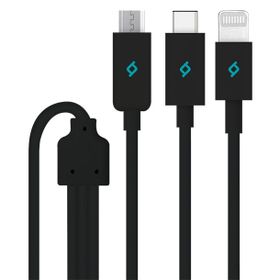 Ttec 2DK7521S Siyah Trio Type-C Lightning Micro USB 1.2 mt Şarj Kablosu