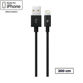 Ttec 2DKM02S Siyah AlumiCable MFi iPhone Şarj Kablosu