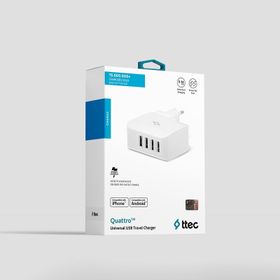 Ttec 2SC02B Beyaz Quattro 4USB Seyahat Şarj Aleti