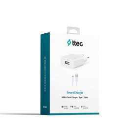 Ttec 2SCS20CB Beyaz Smart Charger 2.1A Seyahat Şarj Aleti ve Type-C Kablo