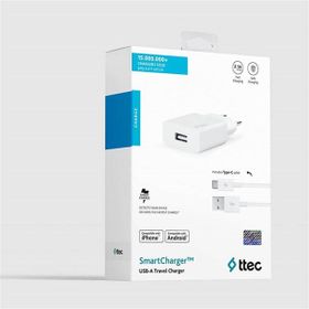 Ttec 2SCS20CB Beyaz Smart Charger 2.1A Seyahat Şarj Aleti ve Type-C Kablo