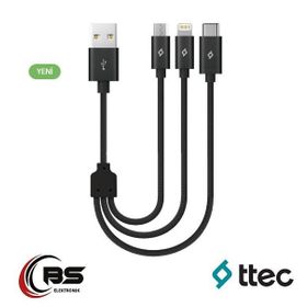 Ttec DK31 AlumiCable Mini Trio Üçü Bir Arada Şarj ve Data Kablosu