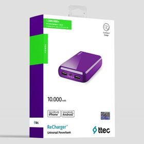 Ttec ReCharger 10.000 mAh Mor Hızlı Şarj Aleti