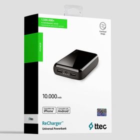 Ttec ReCharger 10.000 mAh Siyah Hızlı Şarj Aleti