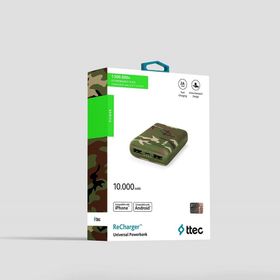 Ttec ReCharger 10.000 mAh Yeşil Kamuflaj Powerbank