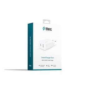 Ttec SmartCharger Duo PD 32W USB C Usb A Seyahat Beyaz Hızlı Şarj Aleti