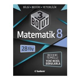 Tudem 8.Sınıf 3 Boyut Matematik Bilgi Beceri Yeterlilik Soru Bankası