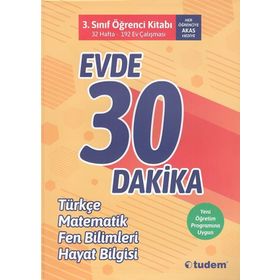 Tudem Yayınları 2. Sınıf Evde 30 Dakika Türkçe Matematik Hayat Bilgisi