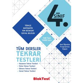 Tudem Yayınları 4. Sınıf Tüm Dersler Tekrar Testleri Soru Bankası