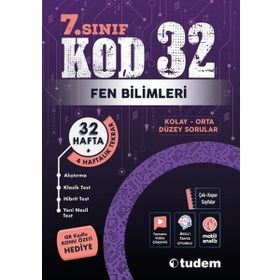 Tudem Yayınları 7. Sınıf Fen Bilimleri Kod 32 Soru Bankası