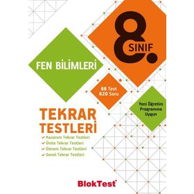 Tudem Yayınları 8. Sınıf Fen Bilimleri Tekrar Testleri Soru Bankası