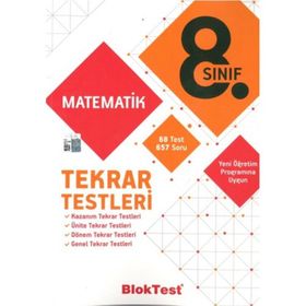 Tudem Yayınları 8. Sınıf Matematik Tekrar Testleri Soru Bankası