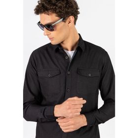 Tudors 1121441153 Slım Fit Düz Cepli Gabardin Erkek Gömlek