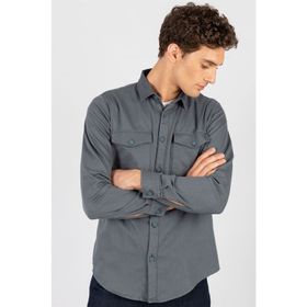 Tudors 1121441153 Slım Fit Düz Cepli Gabardin Erkek Gömlek