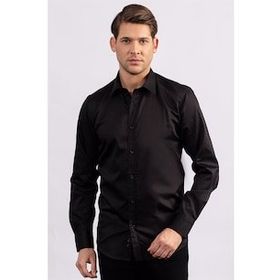Tudors 1121441279 Modern Slim Fit Koton Saten Premium Seri Erkek Gömlek