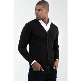 Tudors 12697 Slim Fit Dar Kesim Düğmeli Düz Pamuk Erkek Hırka