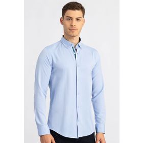 Tudors 1501150185 Slim Fit Dar Kesim Uzun Kol Poplin Oxford Erkek Gömlek