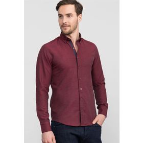 Tudors 1501150185 Slim Fit Dar Kesim Uzun Kol Poplin Oxford Erkek Gömlek