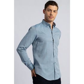 Tudors 1501150185 Slim Fit Dar Kesim Uzun Kol Poplin Oxford Erkek Gömlek