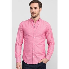 Tudors 1501150185 Slim Fit Dar Kesim Uzun Kol Poplin Oxford Erkek Gömlek