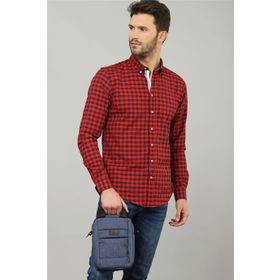 Tudors 1506332970 Slim Fit Dar Kesim Kareli Erkek Gömlek