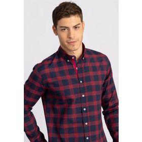 Tudors 1506332970 Slim Fit Dar Kesim Kareli Erkek Gömlek